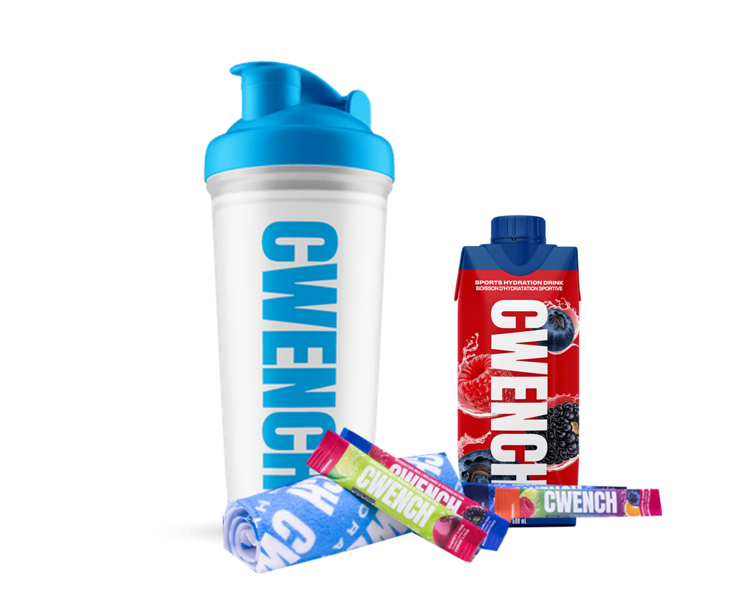 Set: Shaker Cup plus 4 Sticks, RTD Berry Cruch undTowel