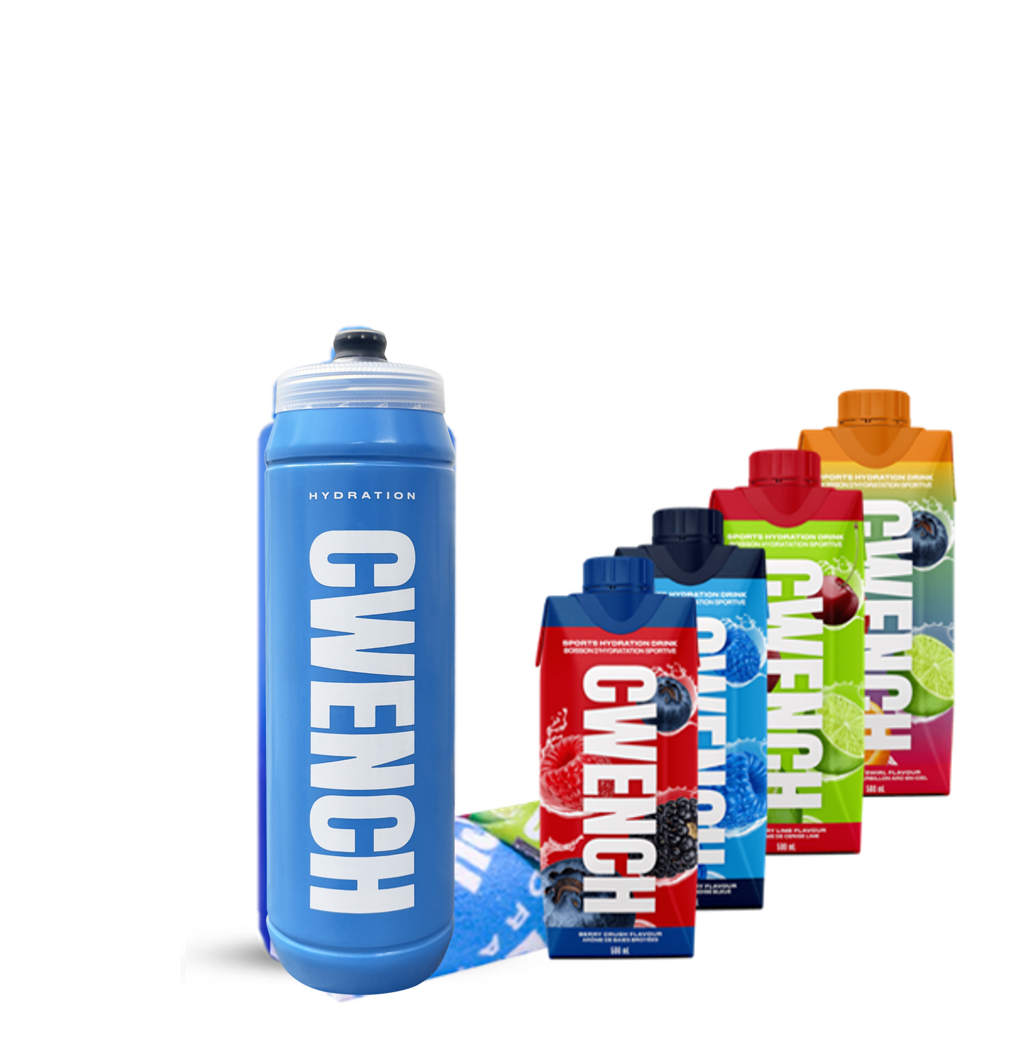 Set: Team Bottle, plus 4 Ready to Drink und Towel