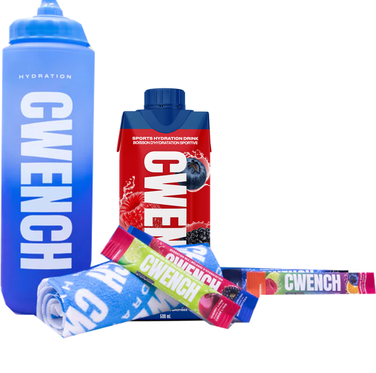 Set: Team Bottle plus 4 Sticks, RTD Berry Cruch undTowel
