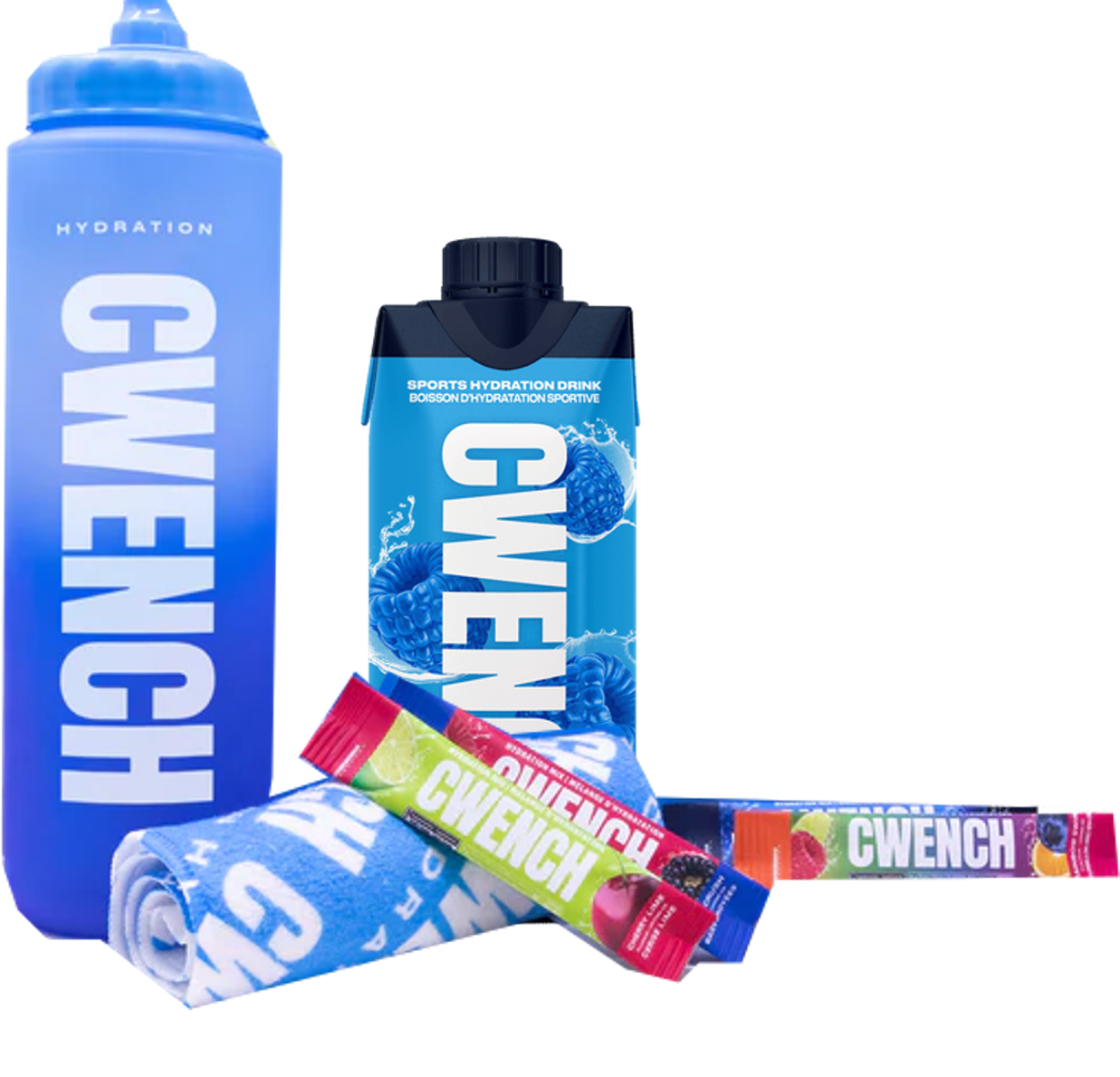 Set: Team Bottle plus 4 Sticks, RTD Blue Raspberry undTowel