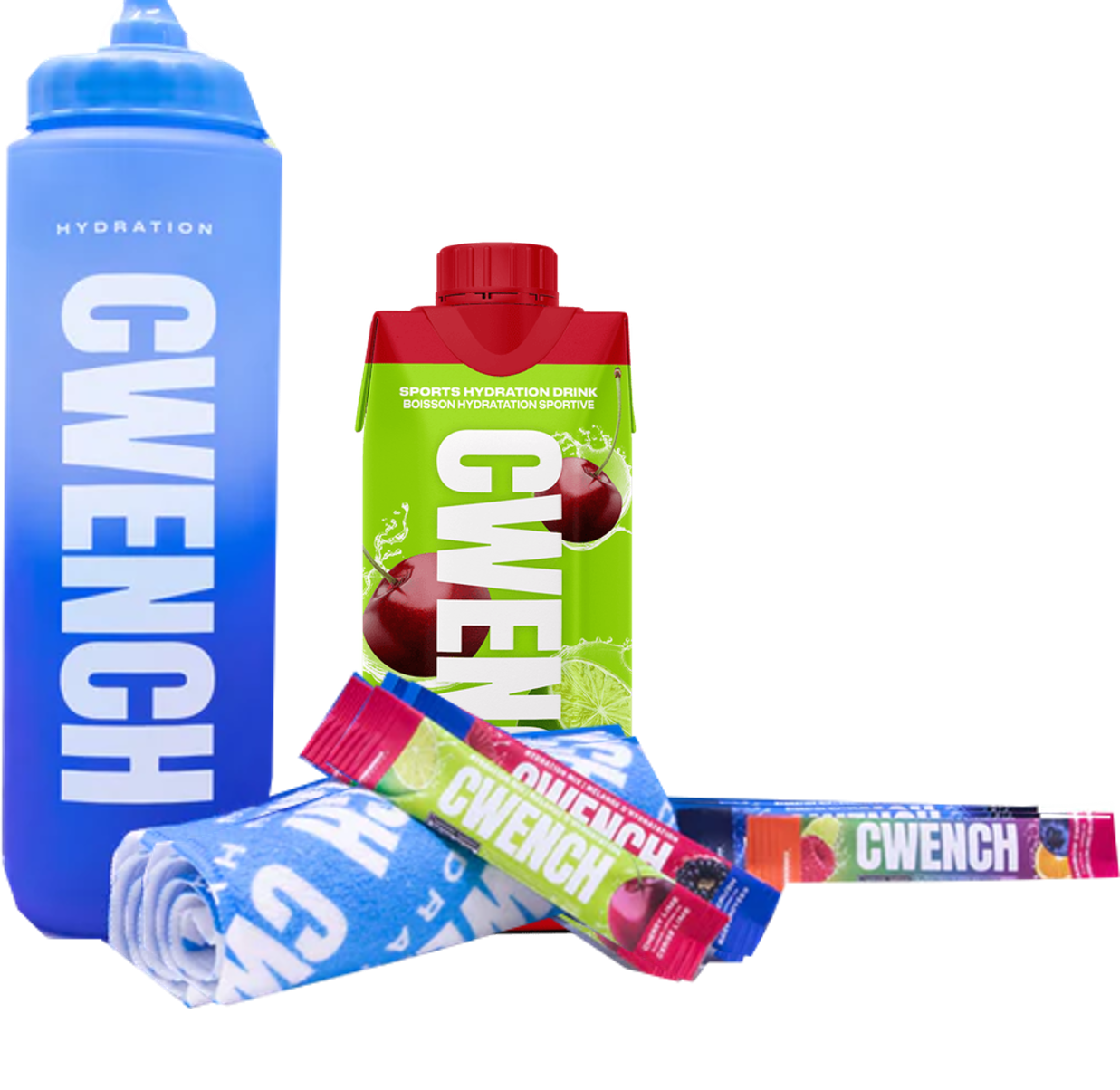 Set: Team Bottle plus 4 Sticks, RTD Cherry Lime undTowel